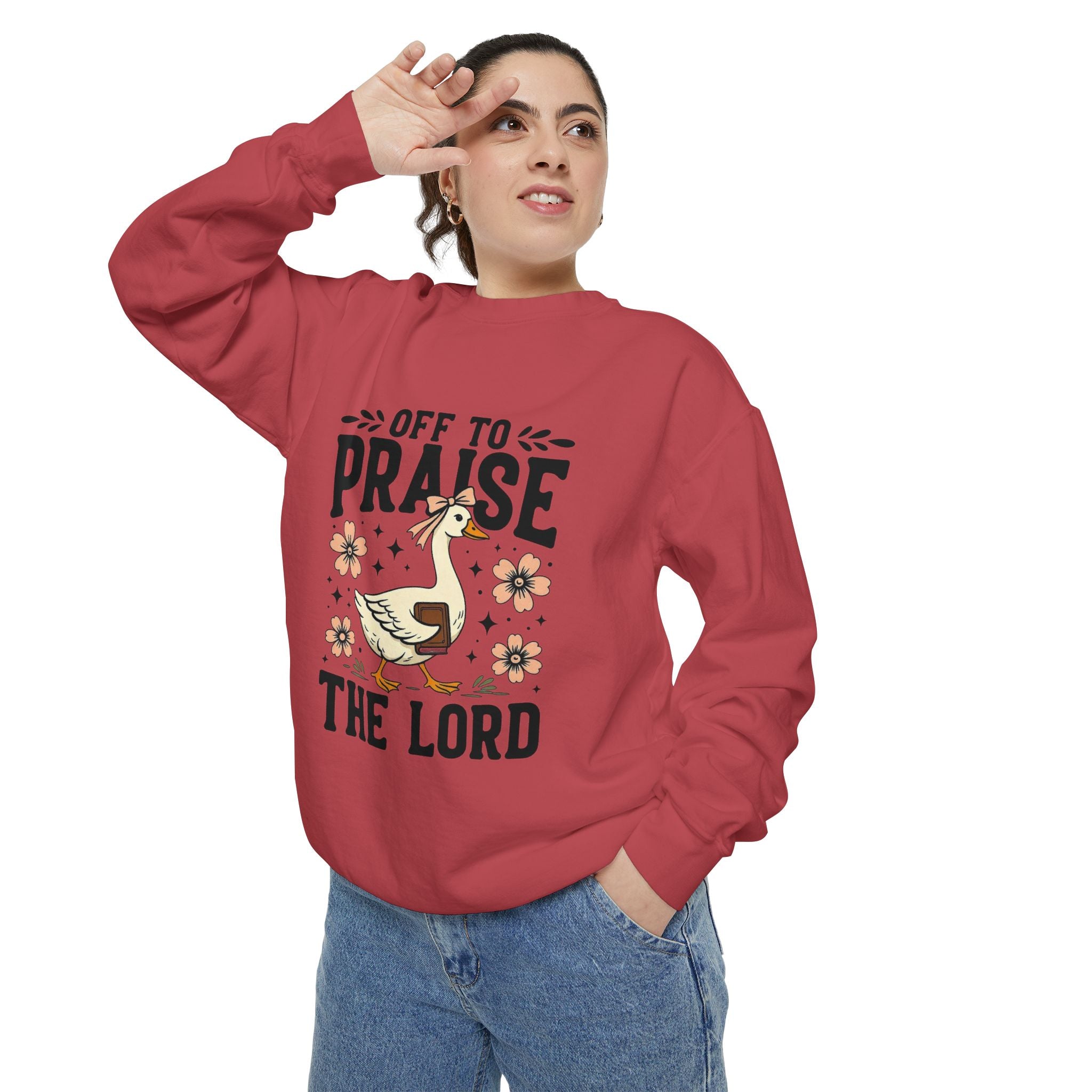 Off to Praise the Lord Crewneck
