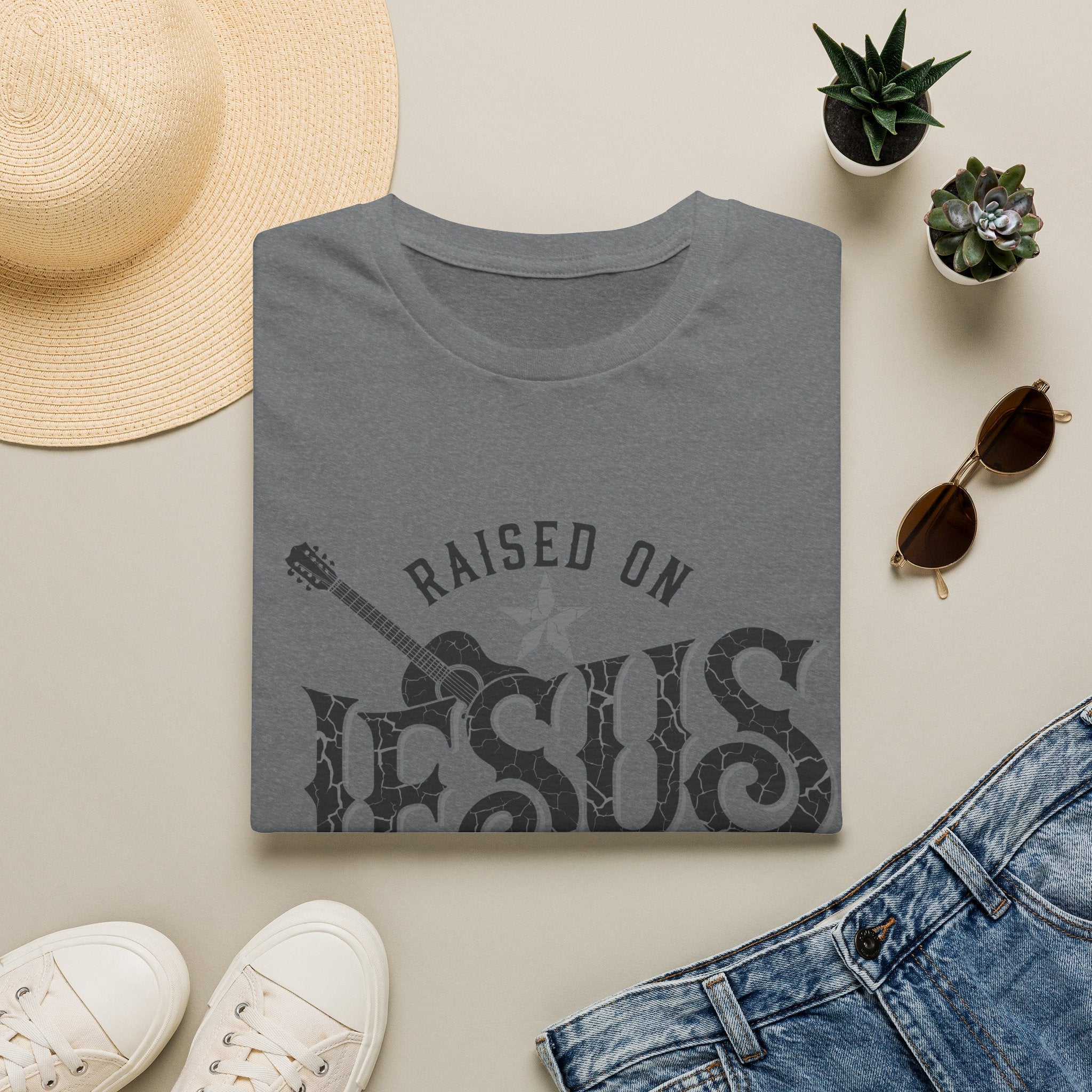 Raised On Jesus and Country Music Tee