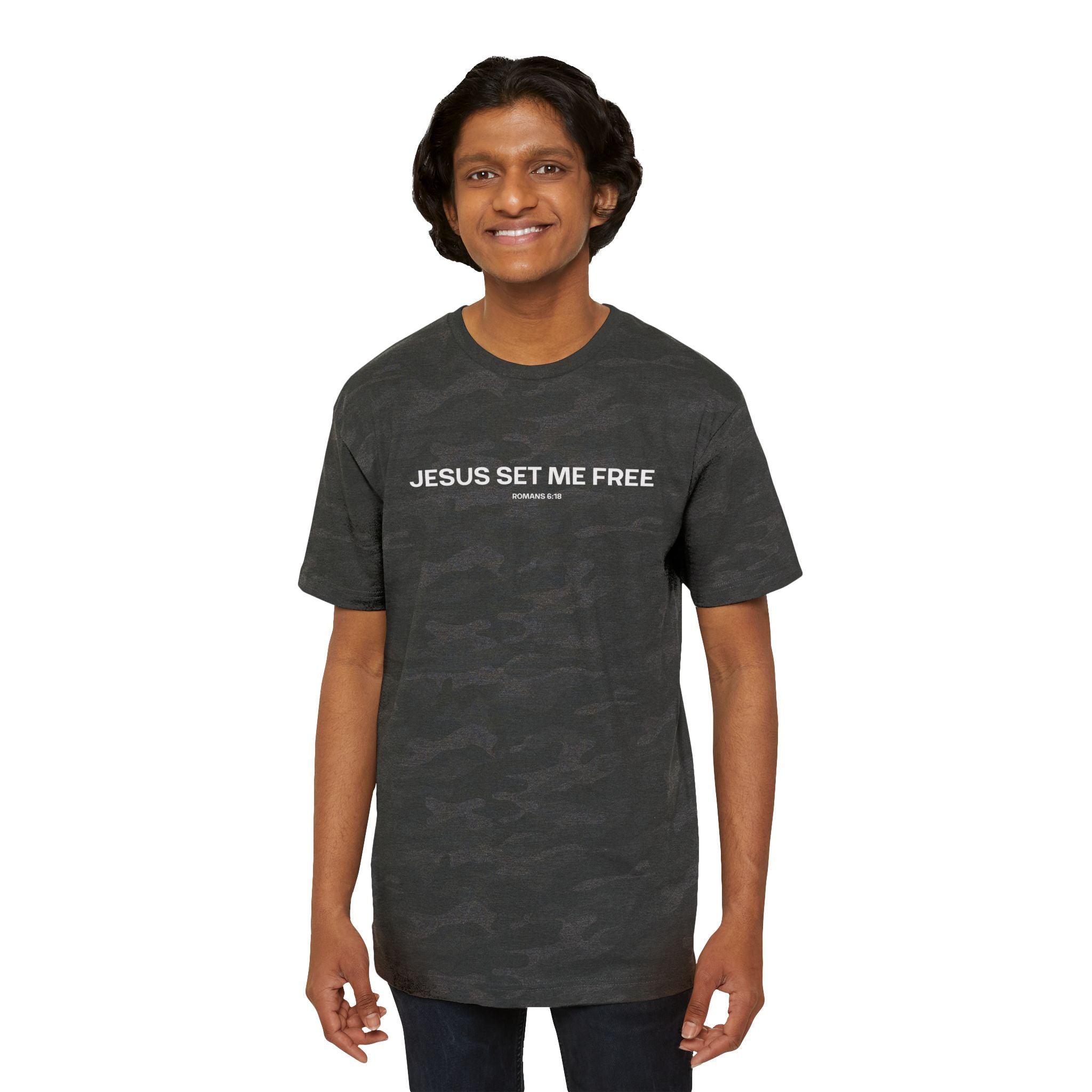 Jesus Set Me Free Camo Tee