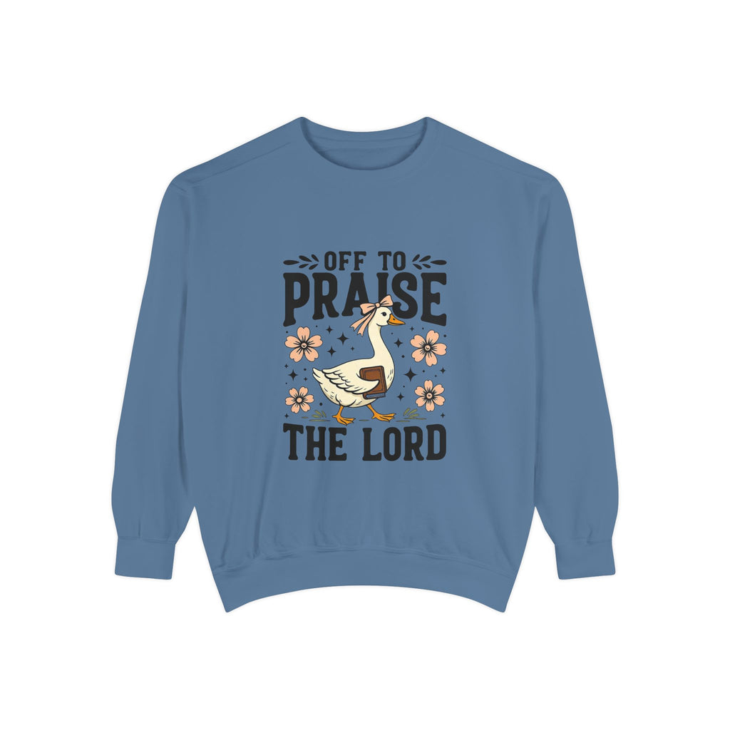 Off to Praise the Lord Crewneck
