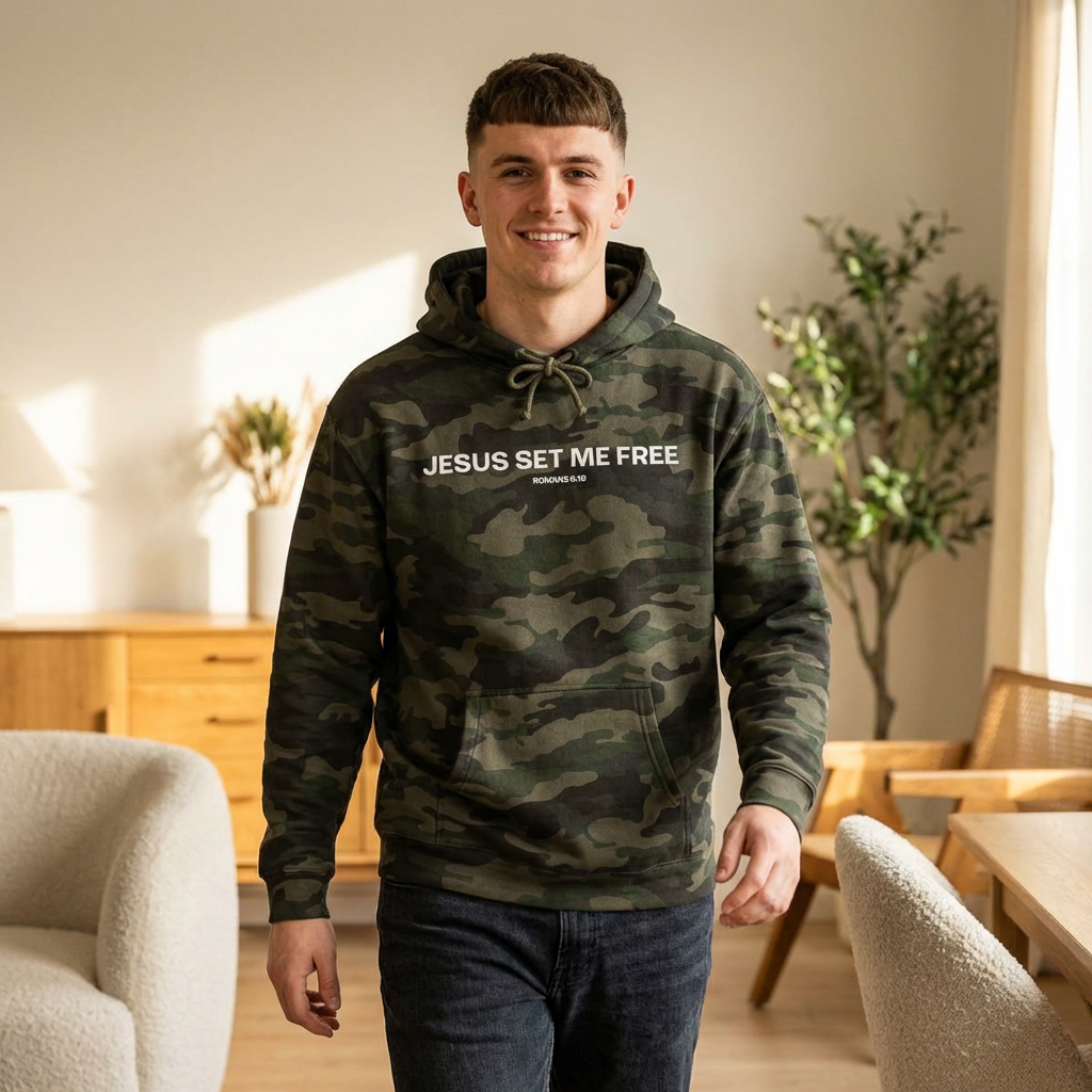 Camo Jesus Set Me Free Hoodie