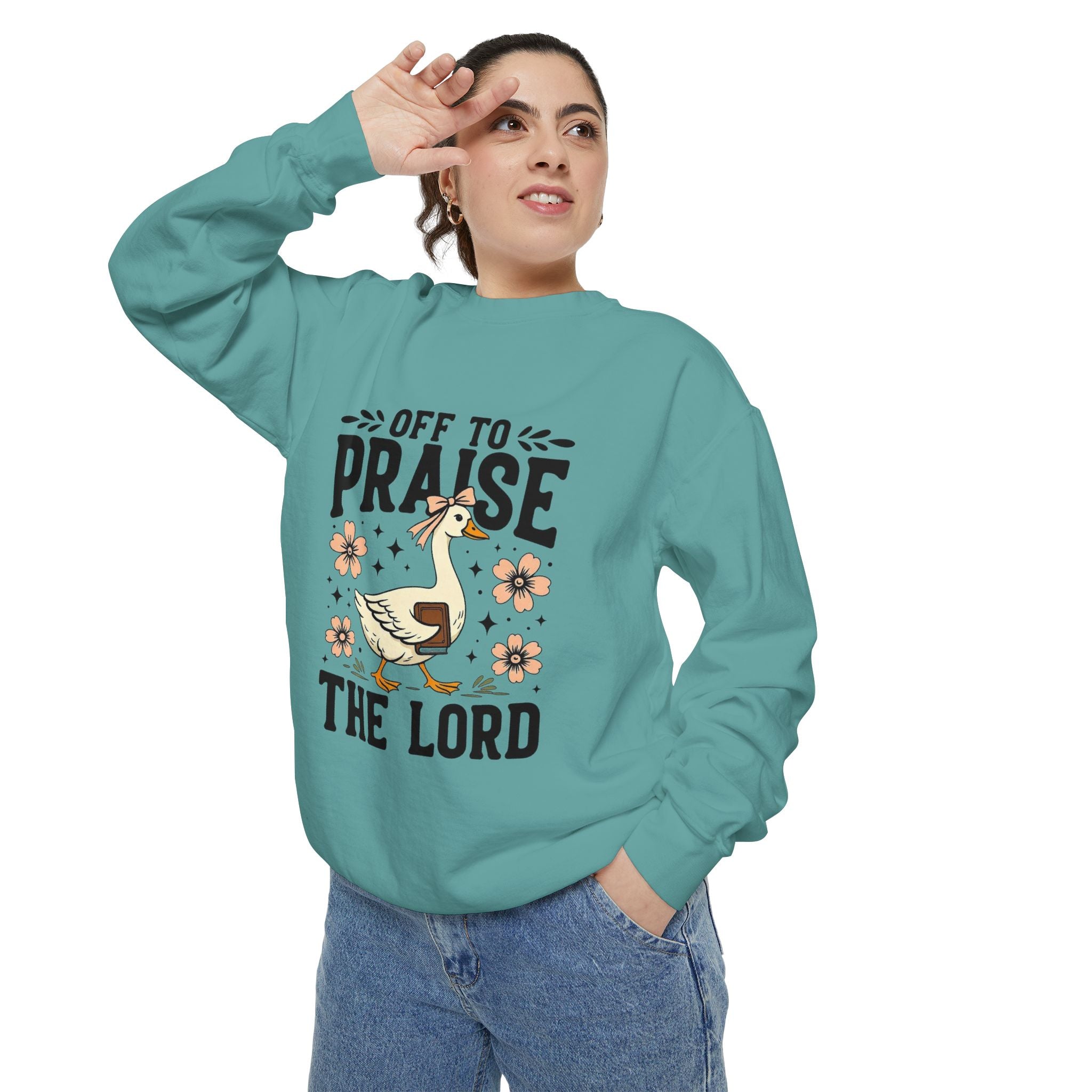 Off to Praise the Lord Crewneck