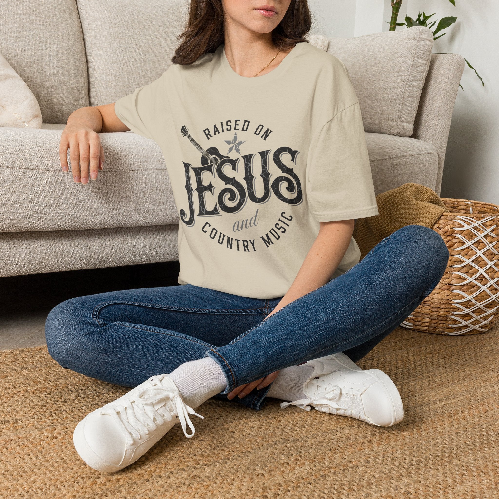 Raised On Jesus and Country Music Tee